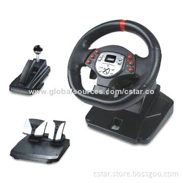 Shenzhen Wholesale Video Game Steering Wheel for PC/PS2, OEM Orders Welcomed